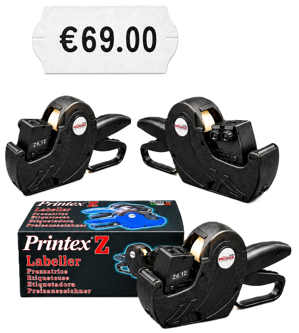 Etikettierer, Z‑Line, Labeler, Z 6.12, Printnex Z, Etikettiermaschine, Labelmaker, Zollband, Klebeband, Printex Z, Etikettierer, Preisetikettierer, Kleberetikettierer, Druckwerk, Z1 Z6.12
