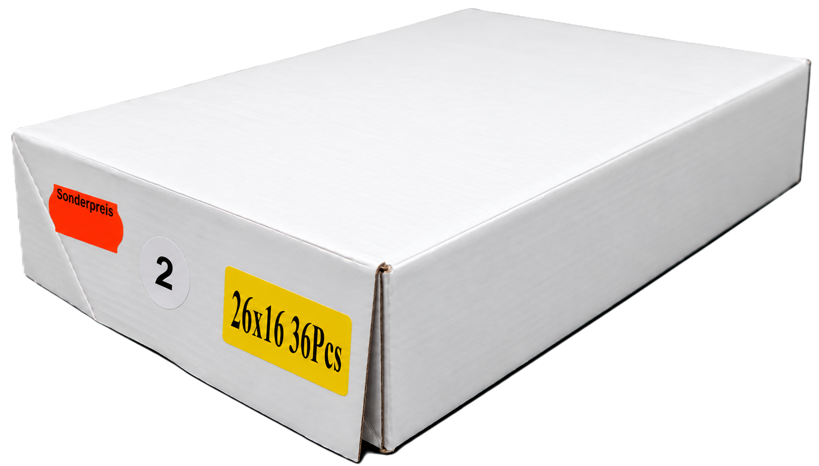 weißer Karton, Wellpappe, rechteckige Verpackung, 36-teilig, 26 × 16 Zoll