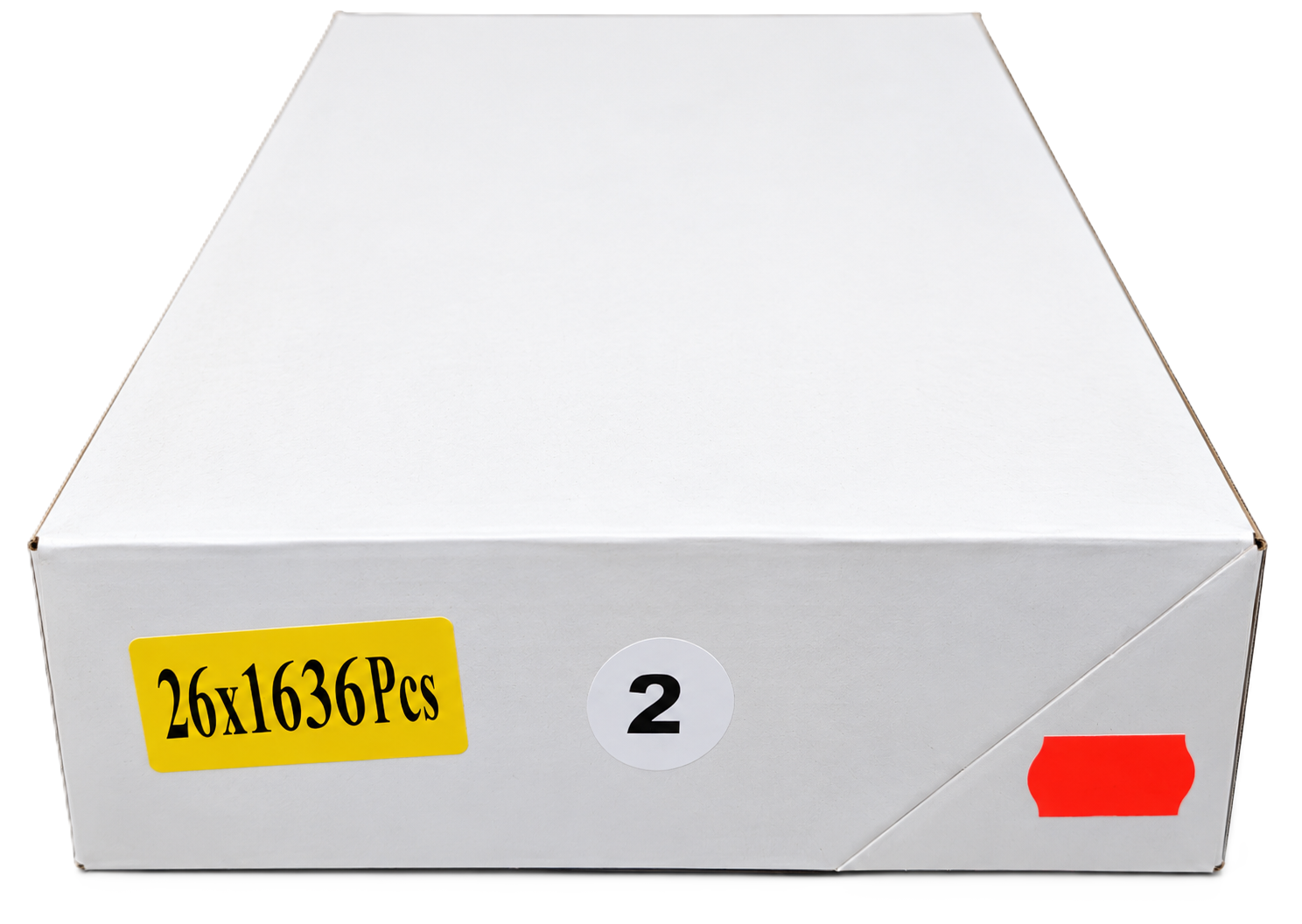 Versandbox, Karton, Weiß, Rechteckig, Etiketten, Kartonverpackung, weißer Karton, gelbe Etikette, 36 Stück, weißer Karton, Versandkarton, Papieretikett, gelber Aufkleber, Versandkarton, weißer Karton, Etiketten, Großverpackung, Kartonbox, weißer Karton, V