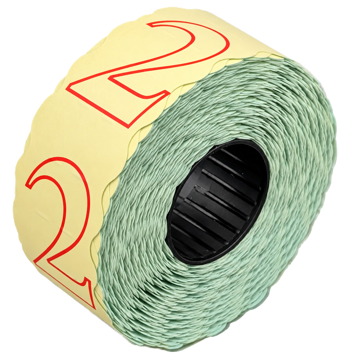 Klebeband, Rollenband, Gelb, Grünlich, Klebmaterial, Preisschildrolle, Papieretiketten, grün, gelb, Kern aus Kunststoff, Etikettenrolle, Papieretiketten, Zahl 2, Mintgrün, Roter Aufdruck