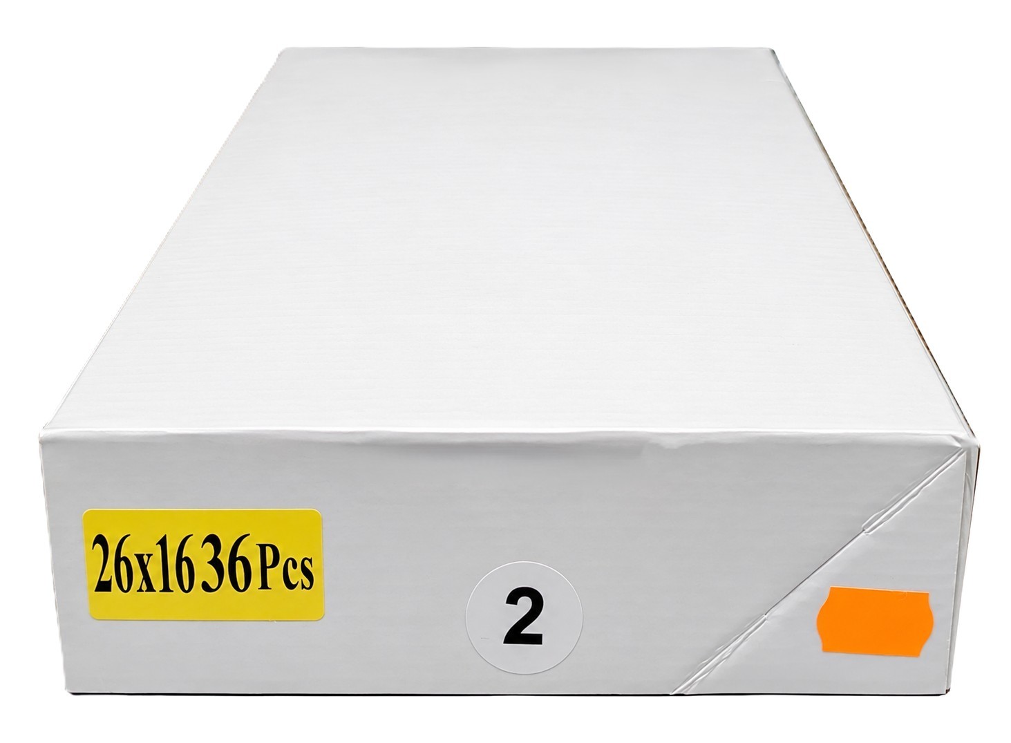 Versandkarton, weißer Karton, rechteckige Verpackung, 36 Stück, weißer Karton, Versandkarton, rechteckige Schachtel, gelbes Etikett