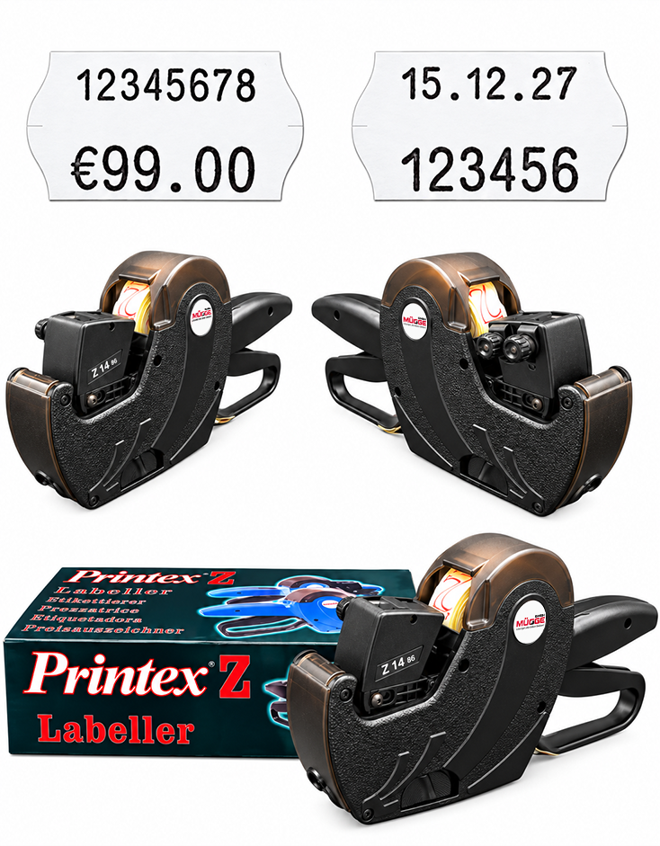 Etikettiergerät, Preisauszeichner, Handgerät, Kunststoff, schwarz