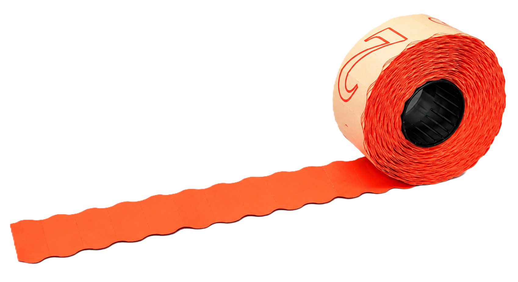 Preisschildrolle, Etikettenrolle, Orange, Papier, Perforiert, Preisauszeichner-Etiketten, Etikettenrolle, Orange, Selbstklebend, Preisauszeichner-Etiketten, Etikettenrolle, Orange, Papieretiketten, selbstklebend