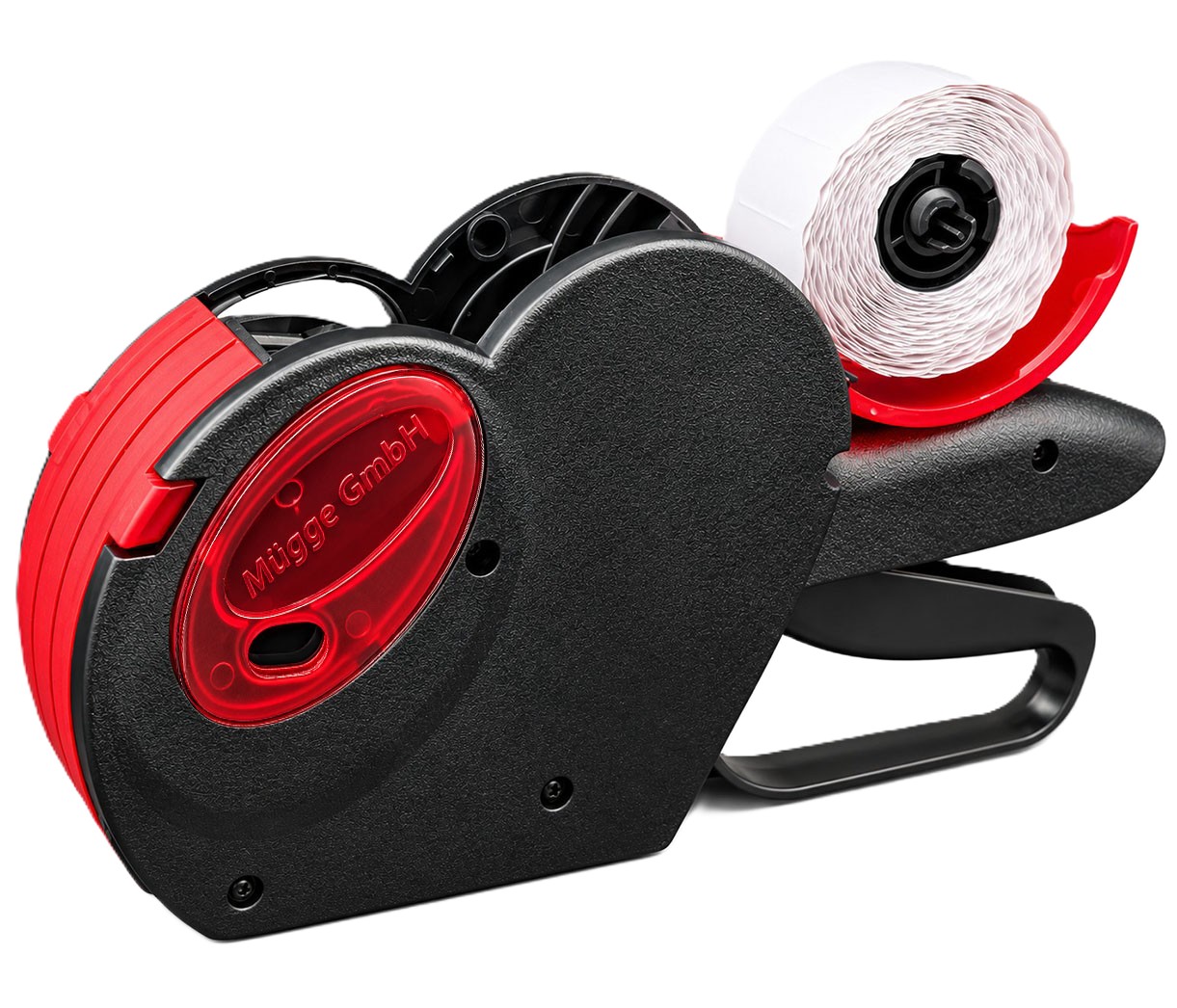 Preisauszeichner, Etikettiergerät, Handgerät, schwarz-rot, Etikettenrolle