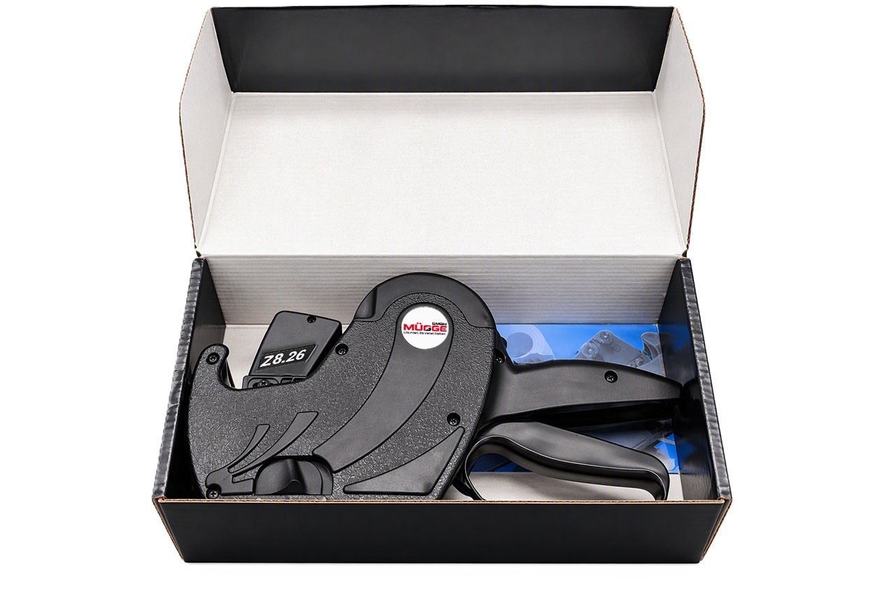 Kabelschuh, Zugspanner, Klebeband, Kabelbinder, Kartonverpackung, Klebebandabroller, Schneidwerkzeug, Gurtband, Kunststoffhalterung, Messwerkzeug