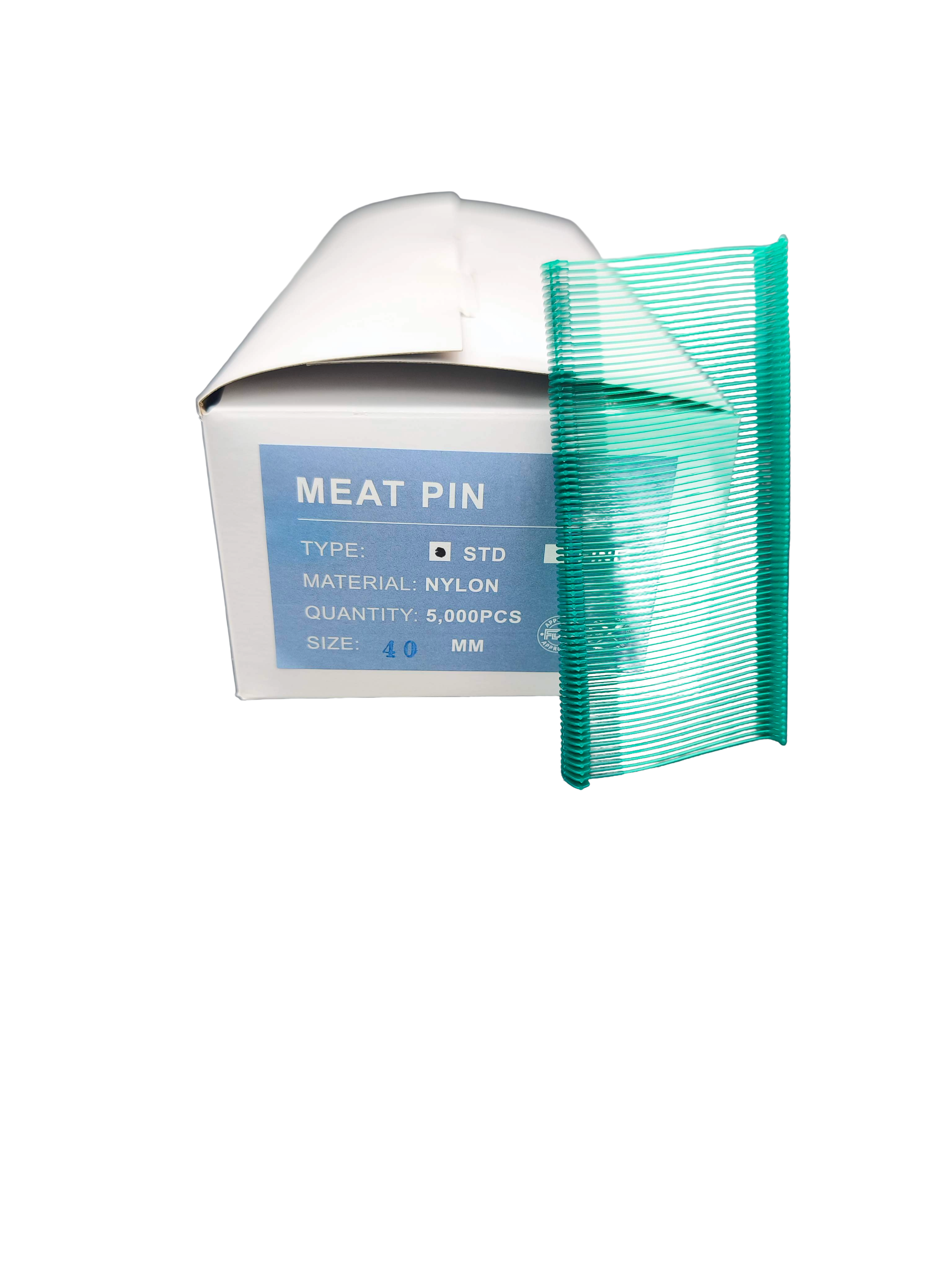 5.000 Fleischkennzeichnungsfäden, dunkelgrün aus Nylon, 40mm