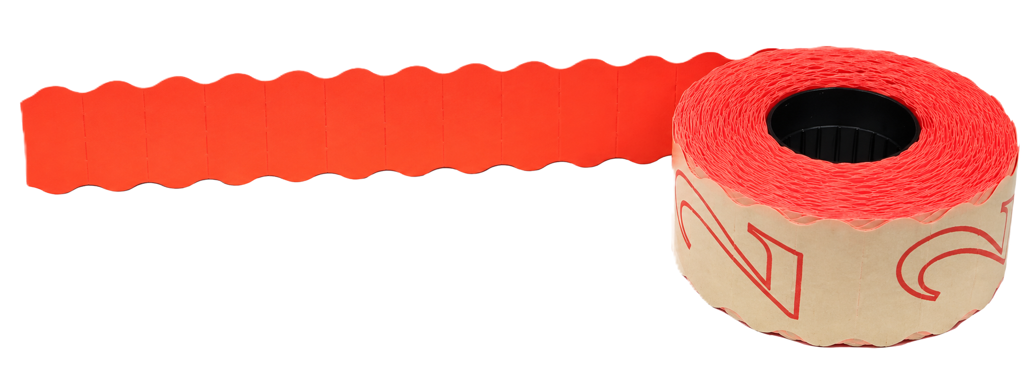 Preisauszeichner-Etiketten, Etikettenrolle, Rot, Wellenschnitt, selbstklebend, Preisschildrolle, Etikettenrolle, Rot, Wellenrand, Selbstklebend, Preisauszeichner-Etiketten, Etikettenrolle, Neonorange, Papieretiketten, Wellenrand