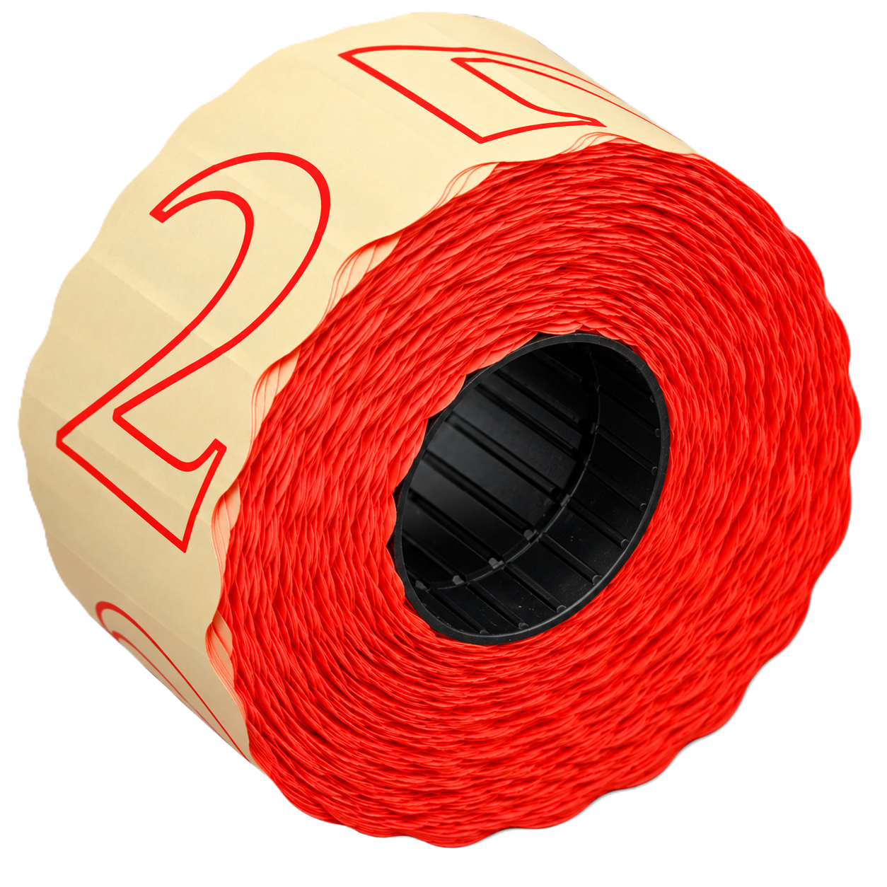 Preisauszeichner-Etiketten, Papieretiketten, Rot, Rollenetiketten, Zahlenaufdruck