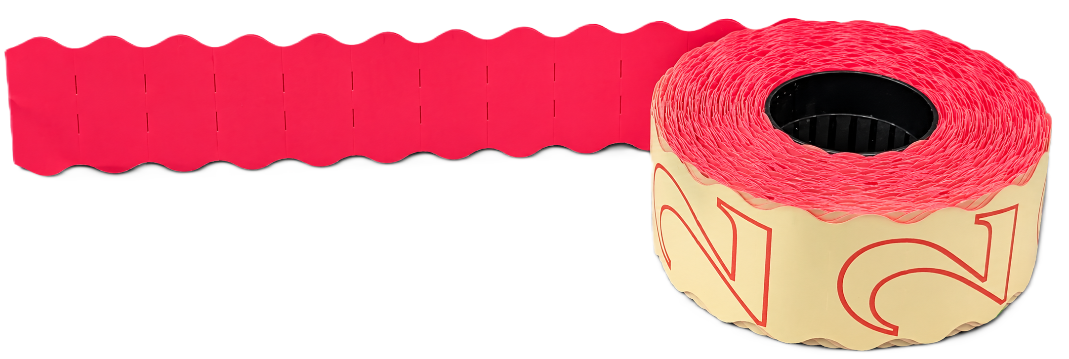 Klebeband, Gafferband, Rosa, Textilband, Rollband, Preisauszeichner-Etiketten, Etikettenrolle, Rot, Wellenrand, Papieretiketten