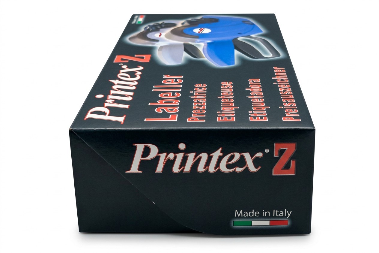 Printerz, Z, Made in Italy, Plasticgehäuse, Verpackungskarton
