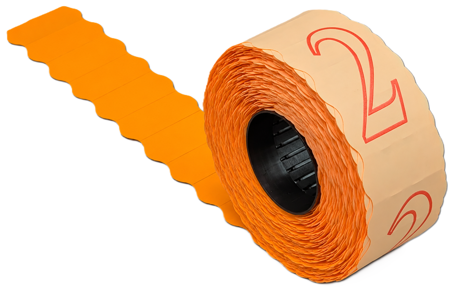 Preisauszeichner-Etiketten, Etikettenrolle, Orange, Papieretiketten, Ziffer 2