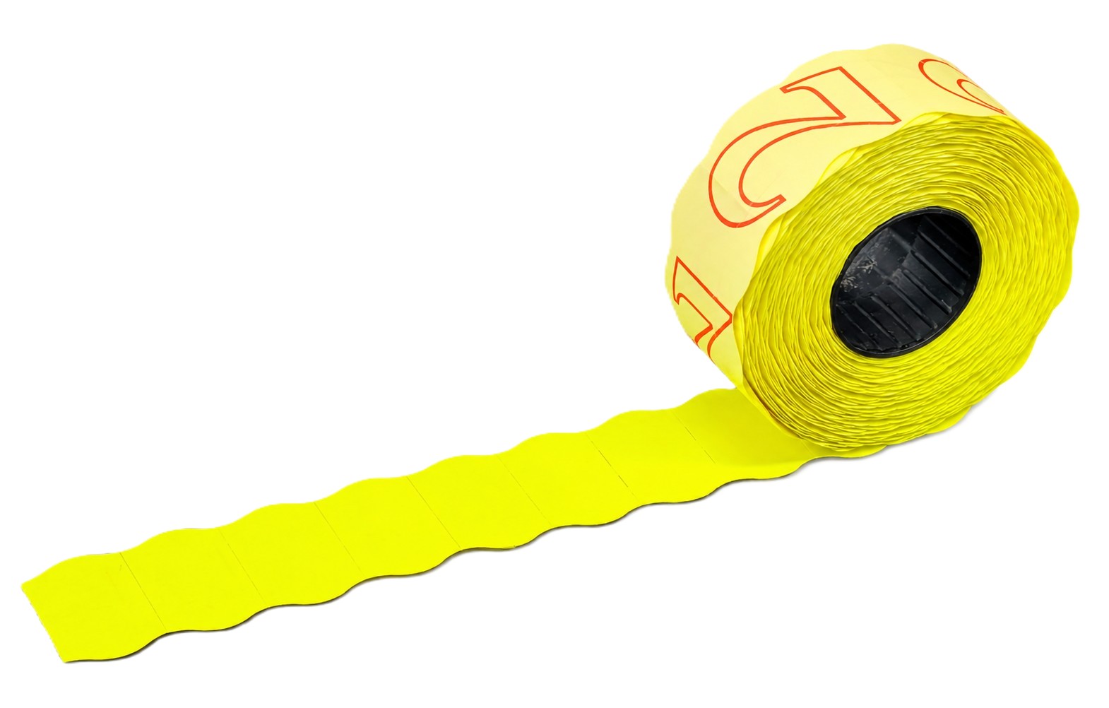 Preisauszeichner-Etiketten, Etikettenrolle, Neongelb, Papieretiketten, Perforiert, Preisauszeichner-Etiketten, Etikettenrolle, Gelb, Papieretiketten, Zahlenaufdruck