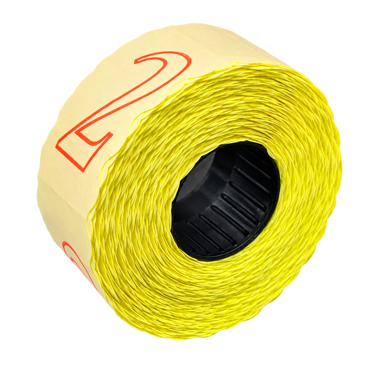 Preisauszeichner-Etiketten, Etikettenrolle, gelb, Papieretiketten, Ziffer 2, Etikettenrolle, Preisetiketten, gelb, Papieretiketten, Zahl 2
