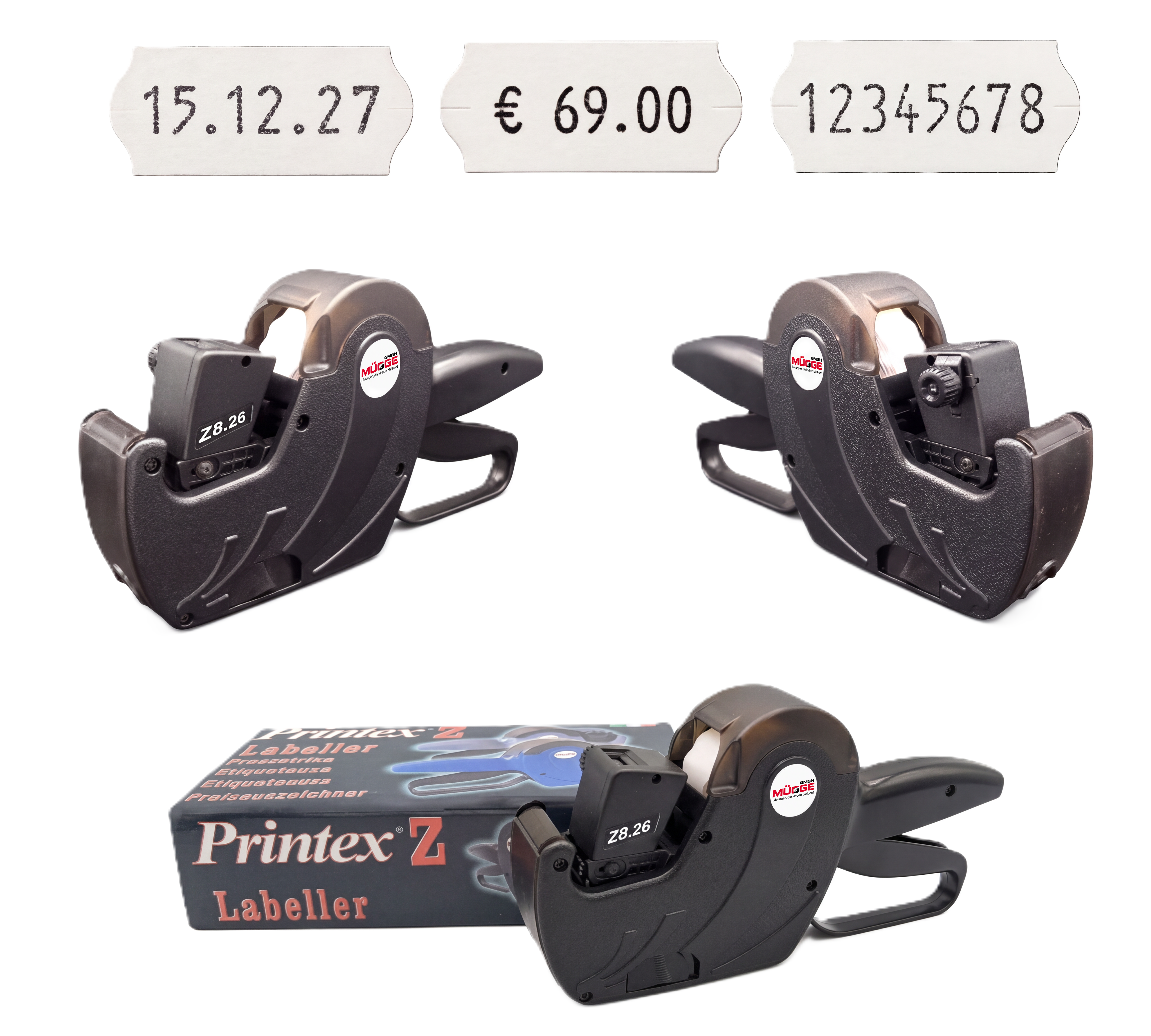 Klebebandabroller, Beschriftungsgerät, Preisauszeichner, Z‑26, Labeller, Kassenzettel, Preisauszeichner, Labelmaker, Zubehör, Klebebandhalterung