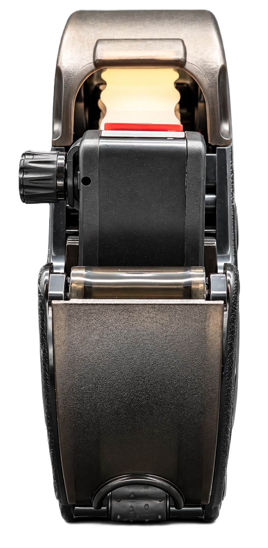 Handabroller, Klebebandabroller, Metallgehäuse, schwarz-grau, Paketband