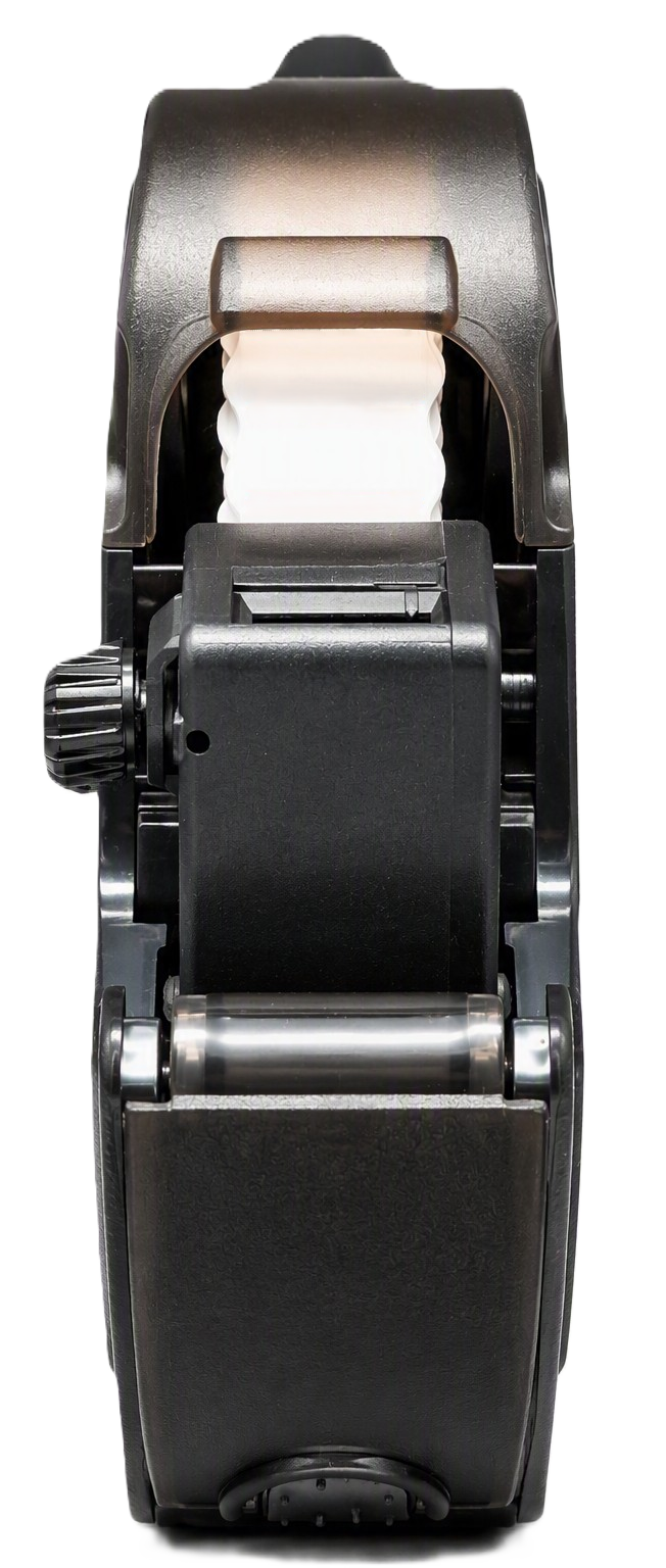 Kassierband, Klebebandrolle, Tape-Maschine, Abroller, Schwarz, Kassierrolle, Gurtband, Klemmbefestigung, Schwarz, Verbrauchsmaterial, Klebebandabroller, Tape Cutter, Abroller, Tapeszw, Radialer?